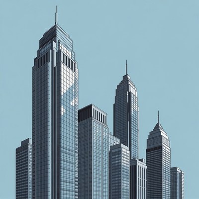 Skyscrapers on Blue Skyline