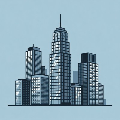 Skyscrapers City Skyline Illustration