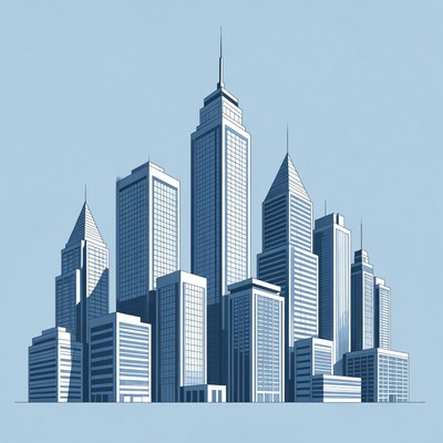 Skyscrapers City Skyline Illustration