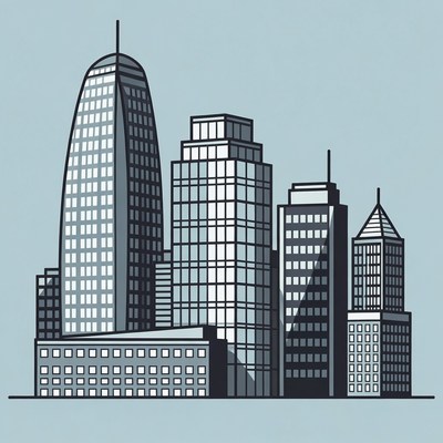 Skyscrapers City Skyline Illustration
