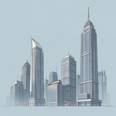 Skyscrapers City Skyline Illustration