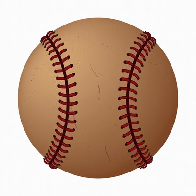 Baseball on white background