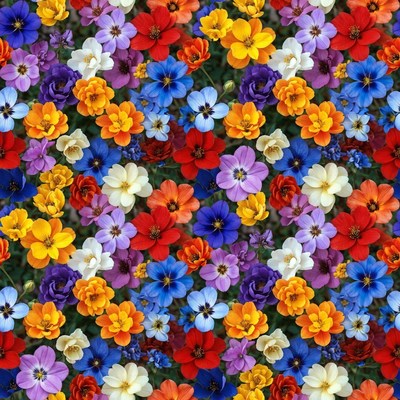 Colorful Mix of Small Flowers