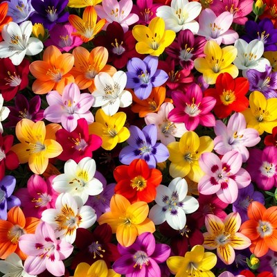 Colorful Mix of Violets Flowers