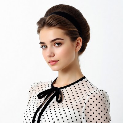 Woman with elegant updo hairstyle