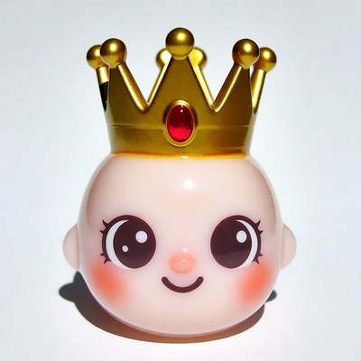 Cute Baby Head Wearing Golden Crown