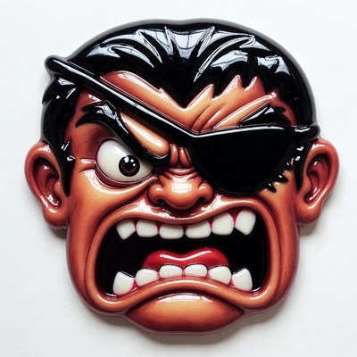 Cartoon pirate man with eyepatch