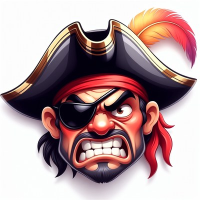 Angry Cartoon Pirate Face