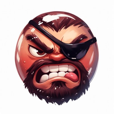 Angry pirate emoji illustration
