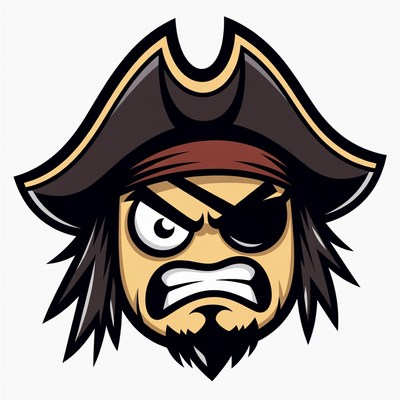 Angry Cartoon Pirate Face