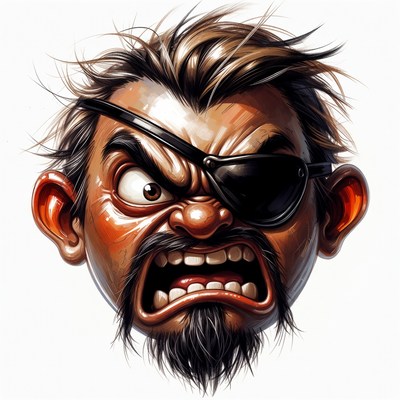 Angry pirate man illustration