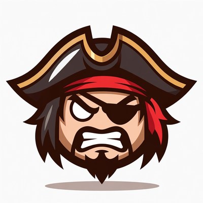 Angry pirate cartoon face