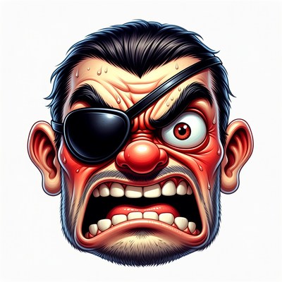 Angry pirate man illustration