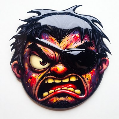 Angry Cartoon Pirate Face