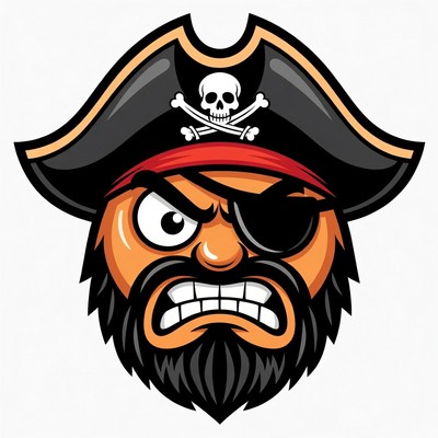 Angry Cartoon Pirate Face