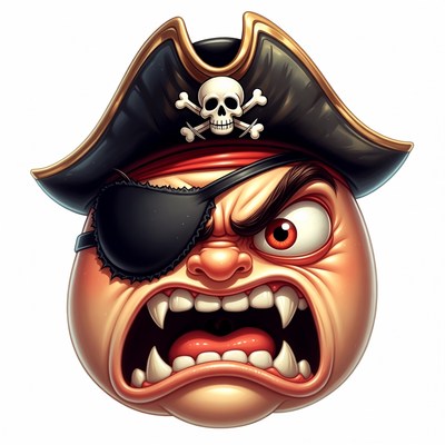 Angry Cartoon Pirate Emoji