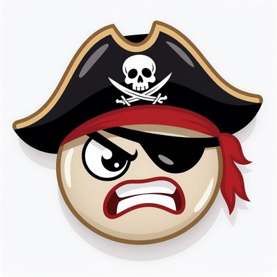 Angry pirate emoji illustration