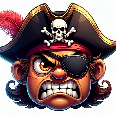 Cartoon Angry Pirate Face