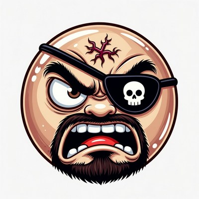 Angry pirate emoji illustration
