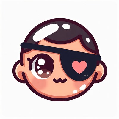 Cute chibi pirate with heart eyepatch