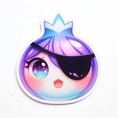 Cute anime girl pirate sticker
