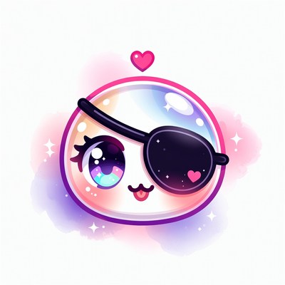 Cute chibi pirate girl illustration