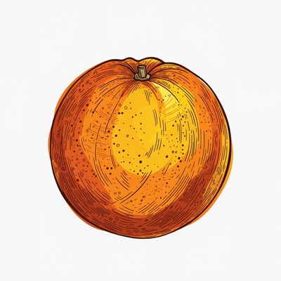 Ripe orange fruit illustration