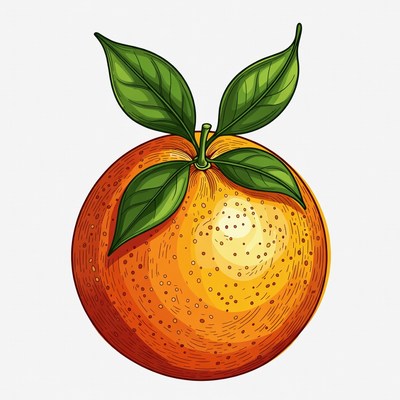 Orange fruit with green leaves