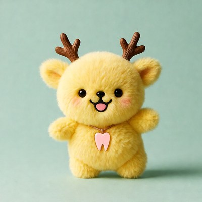 Cute yellow reindeer plush toy