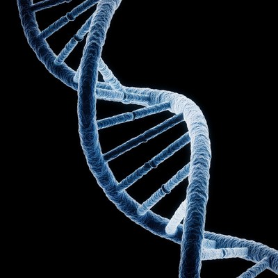 Blue DNA double helix