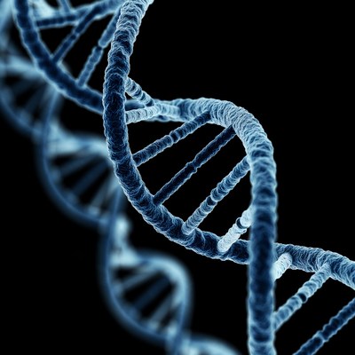 Blue DNA double helix structure