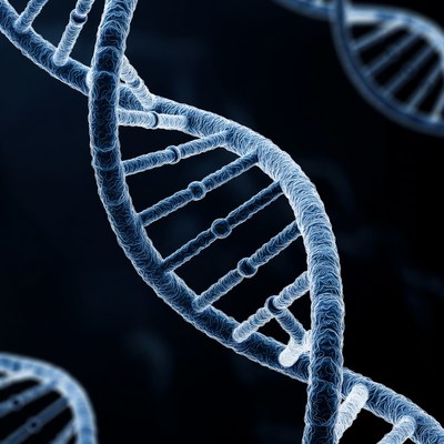 Blue DNA Double Helix Structure