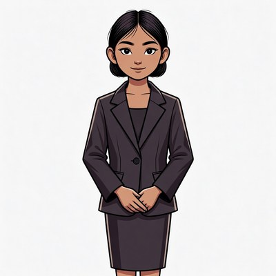 Asian woman in business suit illustration