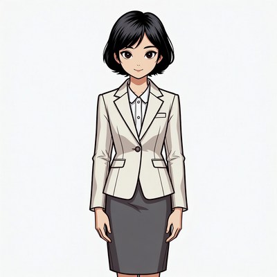 Anime woman in business suit