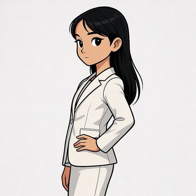 Anime girl in white suit