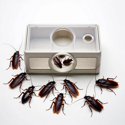 Cockroaches in Trap Container
