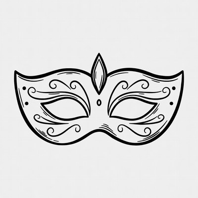 Ornate Venetian Mask Illustration