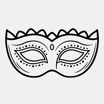 Venetian Carnival Mask Outline