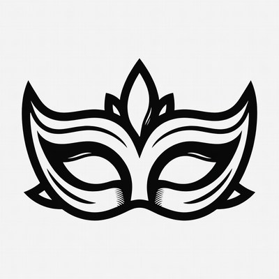 Elegant Black Venetian Mask Illustration