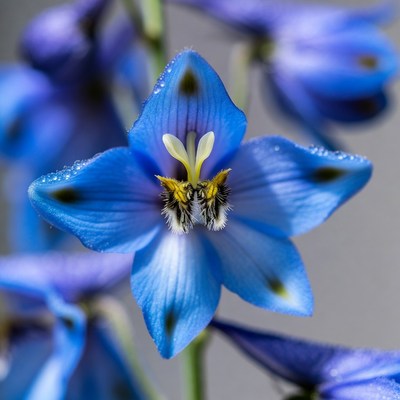 Blue flower with bumblebee