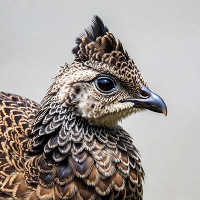 Closeup of crested quail bird