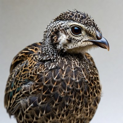 Closeup of young quail bird