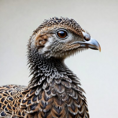 Closeup of quails head