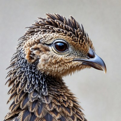 Closeup of quails head
