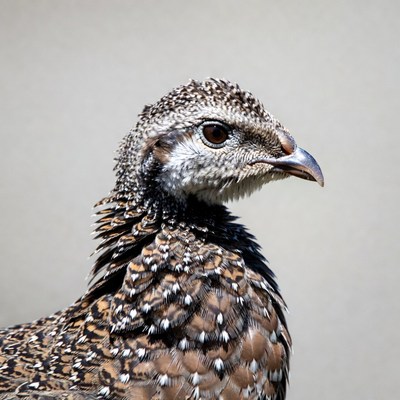 Closeup of scaled quail bird