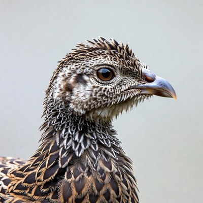 Closeup of scaled quail bird
