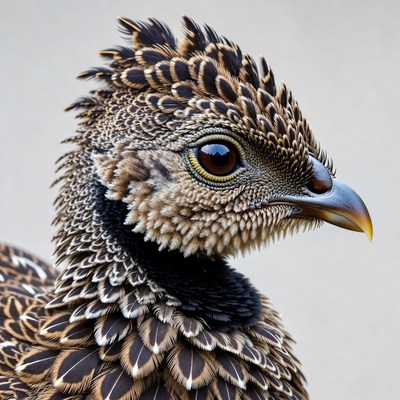 Close-up of crested francolin head