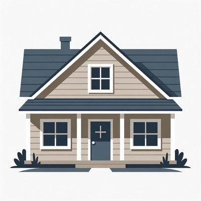 Cartoon House with Porch