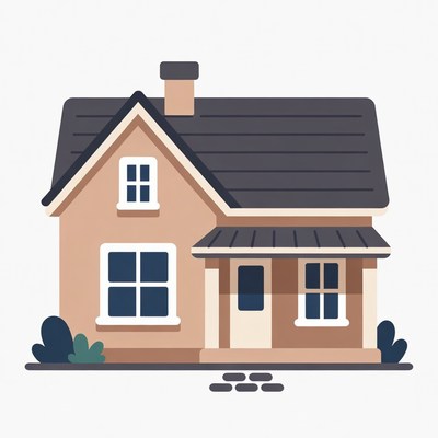 Cartoon House with Chimney