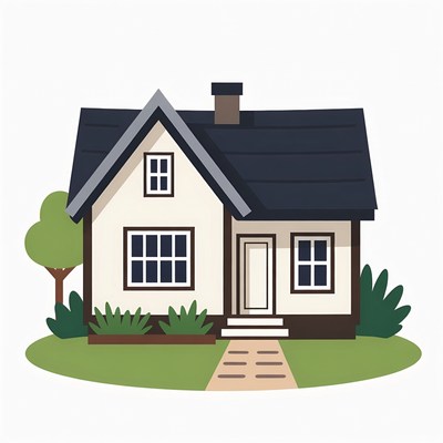 Cartoon White House with Chimney